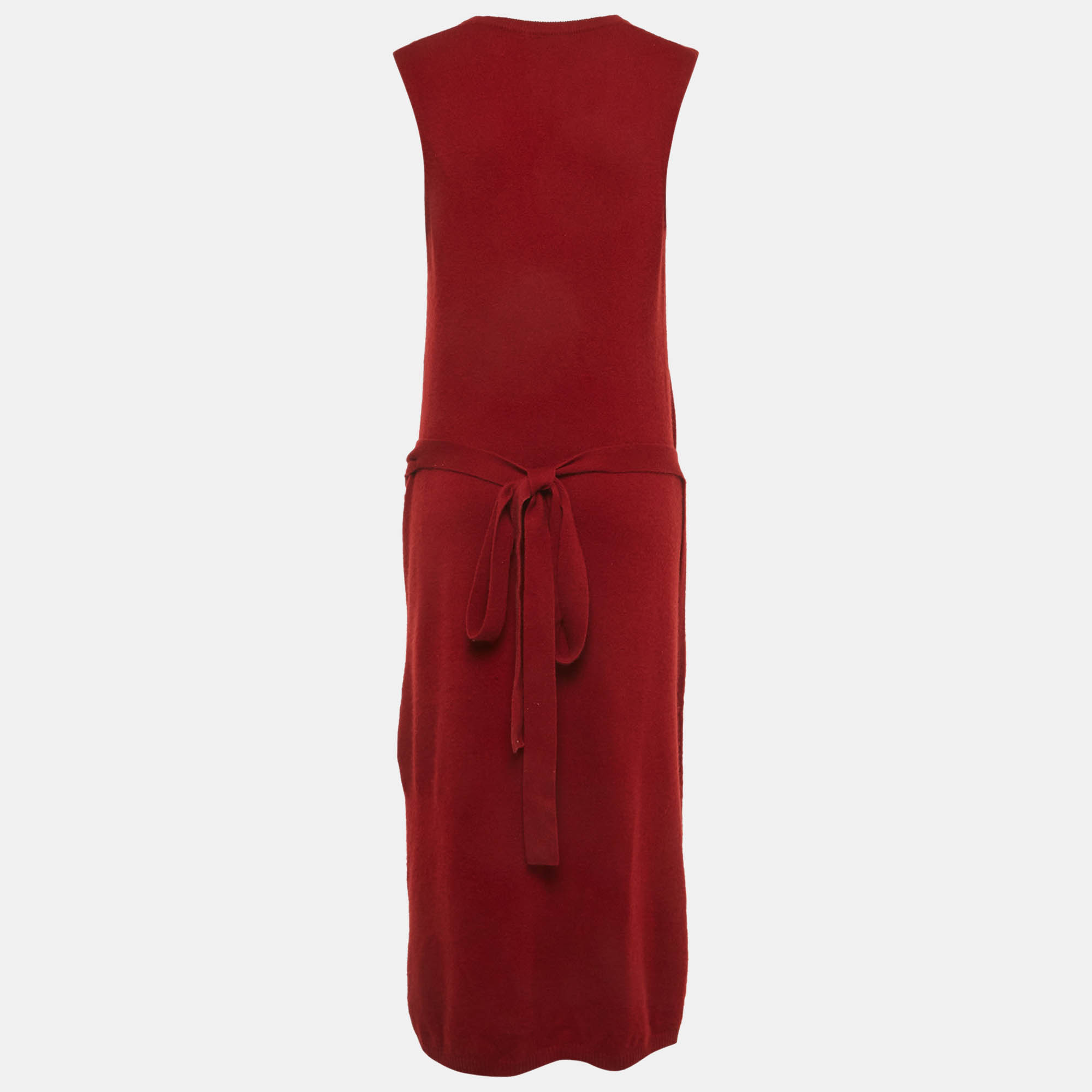 

Joseph Dark Red Cashmere Wrap Tank Midi Dress L