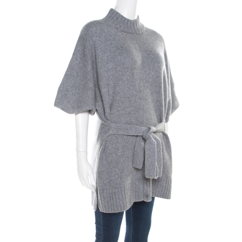 

Joseph Grey Cashmere Luxe Roll Neck Belted Top