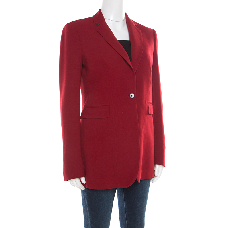 

Joseph Maroon Crepe Stretch Laurent Blazer, Red