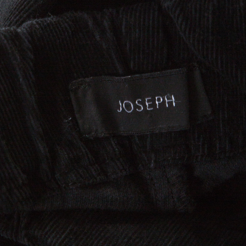Pre-owned Joseph Black Cotton Elastic Waist Skinny Corduroy Trousers S