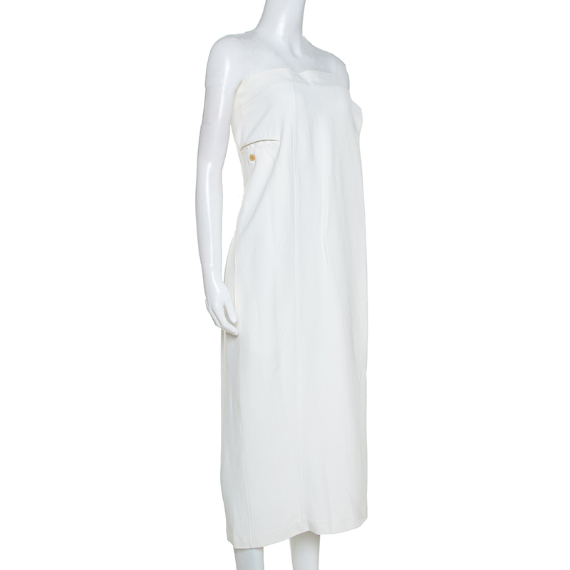 

Joseph White Crepe Heavy Silk Drew Strapless Dress