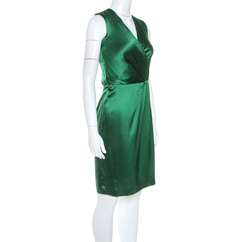 

Joseph Green Silk Satin Stellina Wrap Dress