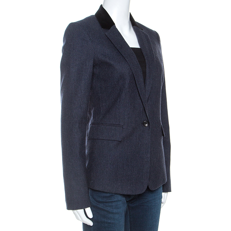 

Joseph Navy Blue Wool Prisca Small Stripe Blazer