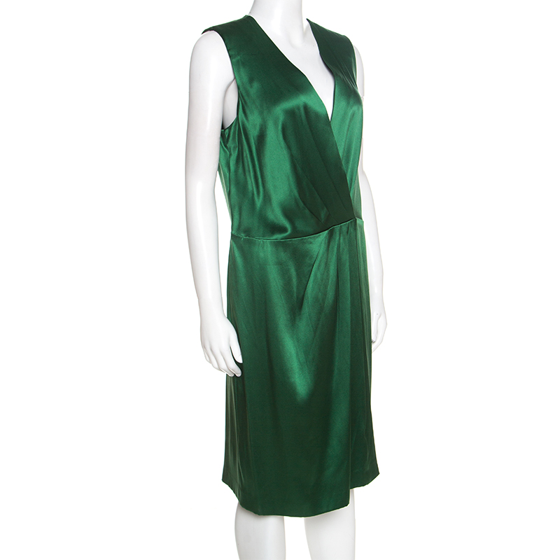 

Joseph Green Silk Satin Stellina Wrap Dress