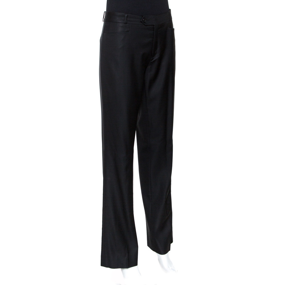

Joseph Black Wool Rocker Super 100 Straight Leg Trousers