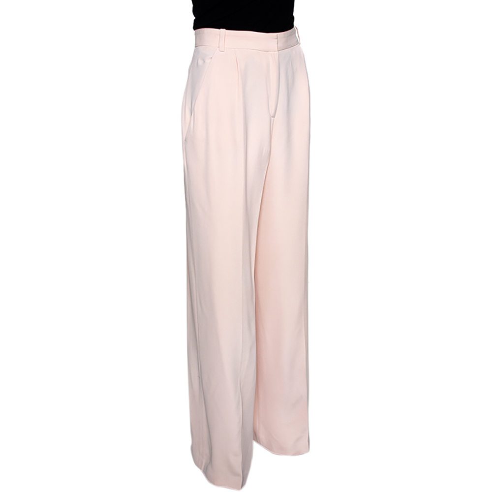 

Joseph Pale Pink Matte Silk Chester Wide Leg Trousers
