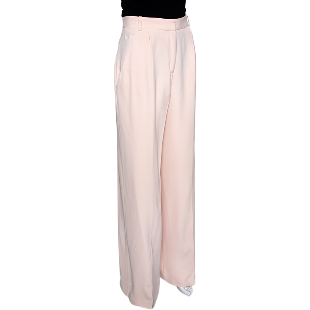 

Joseph Pale Pink Matte Silk Chester Wide Leg Trousers