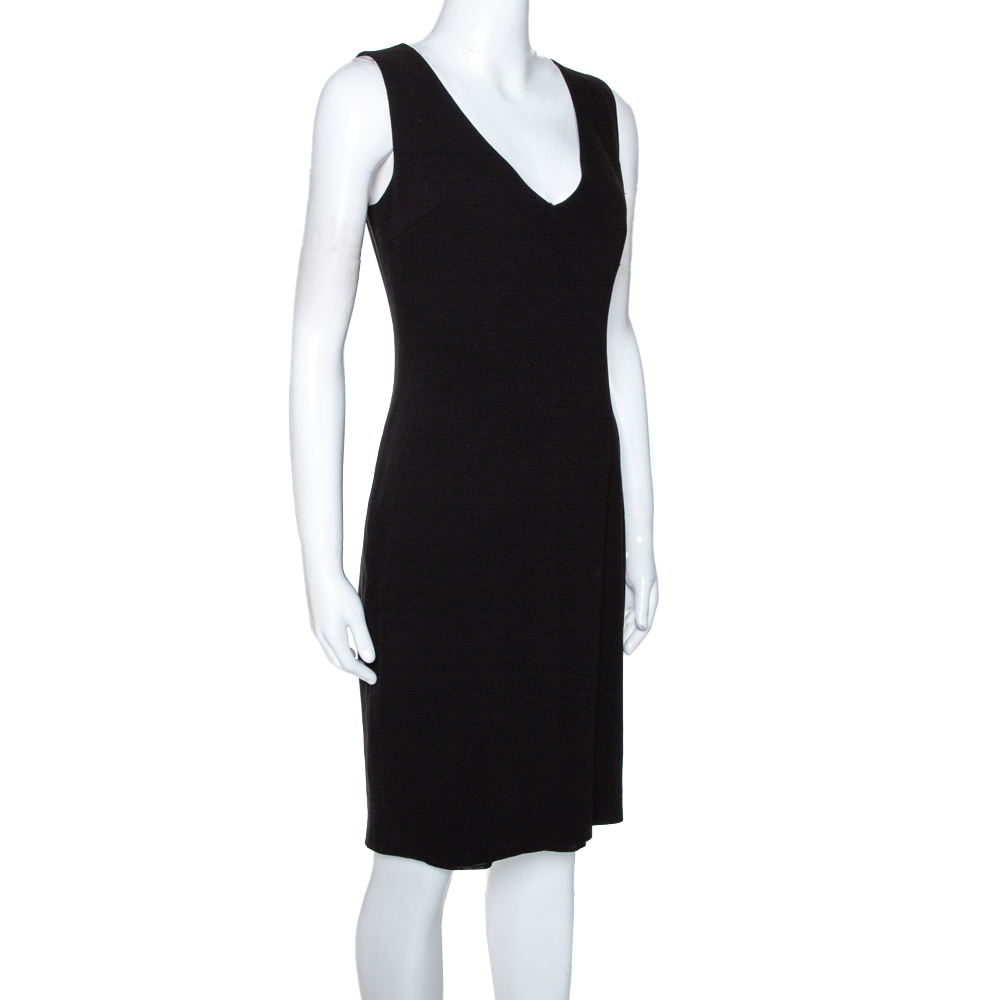 

Joseph Black Crepe V Neck Sleeveless Dress