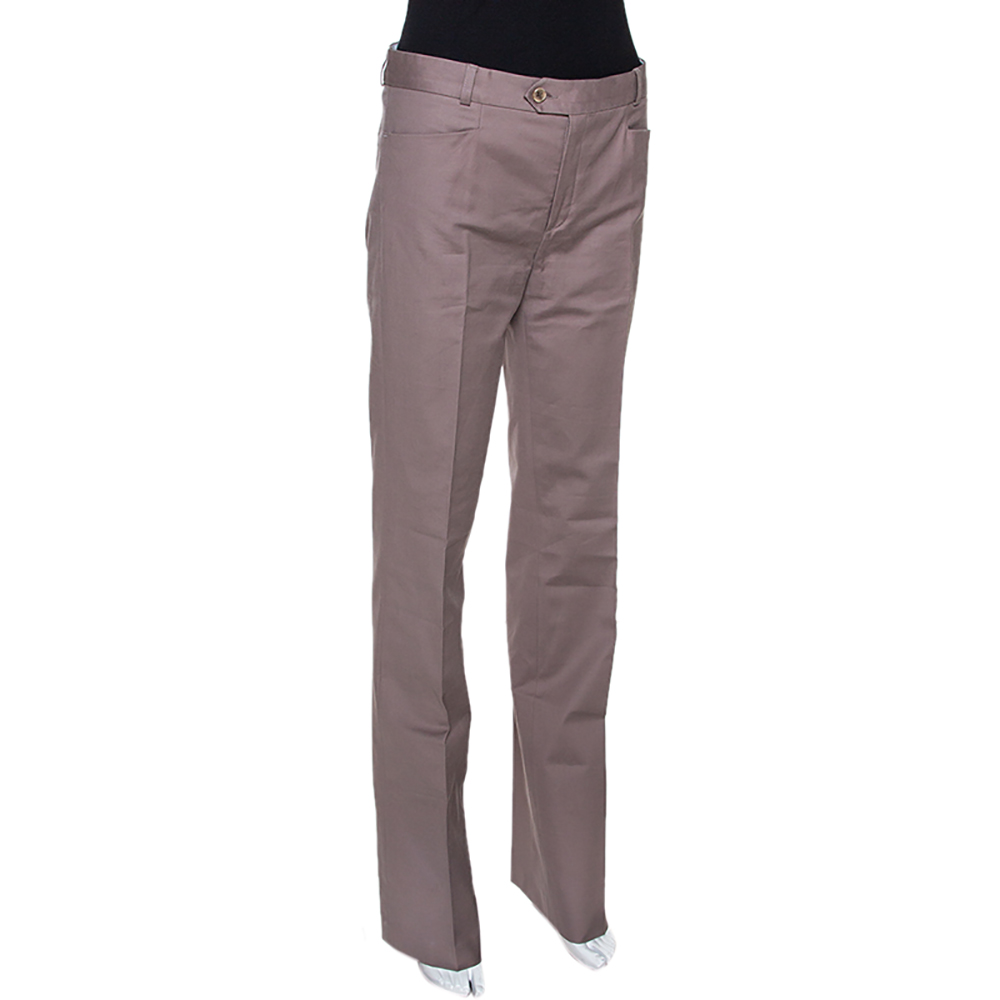 

Joseph Taupe Stretch Cotton Straight Leg Pants, Beige