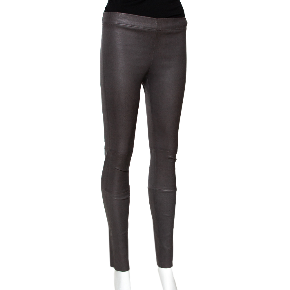 

Joseph Grey Stretch Leather New Leggings