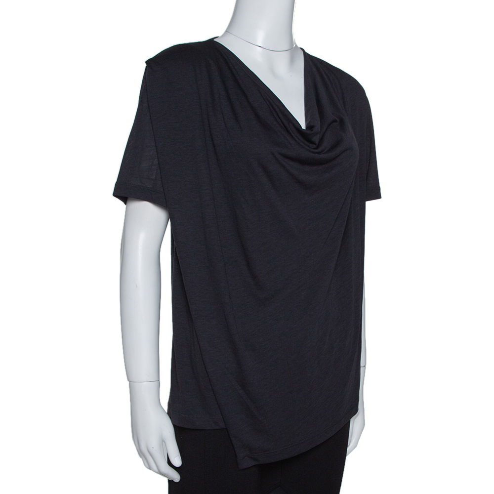 

Joseph Navy Blue Fluid Jersey Cowl Neck Top
