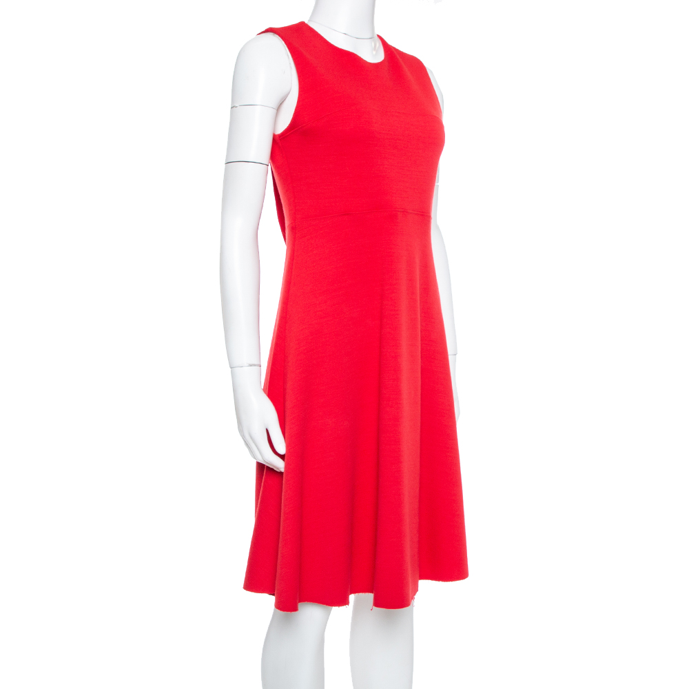 

Joseph Red Knit Paneled Sleeveless Milano Dora Dress