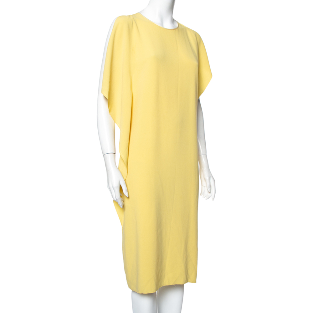 

Joseph Yellow Stretch Crepe Ruffled Midi Dress