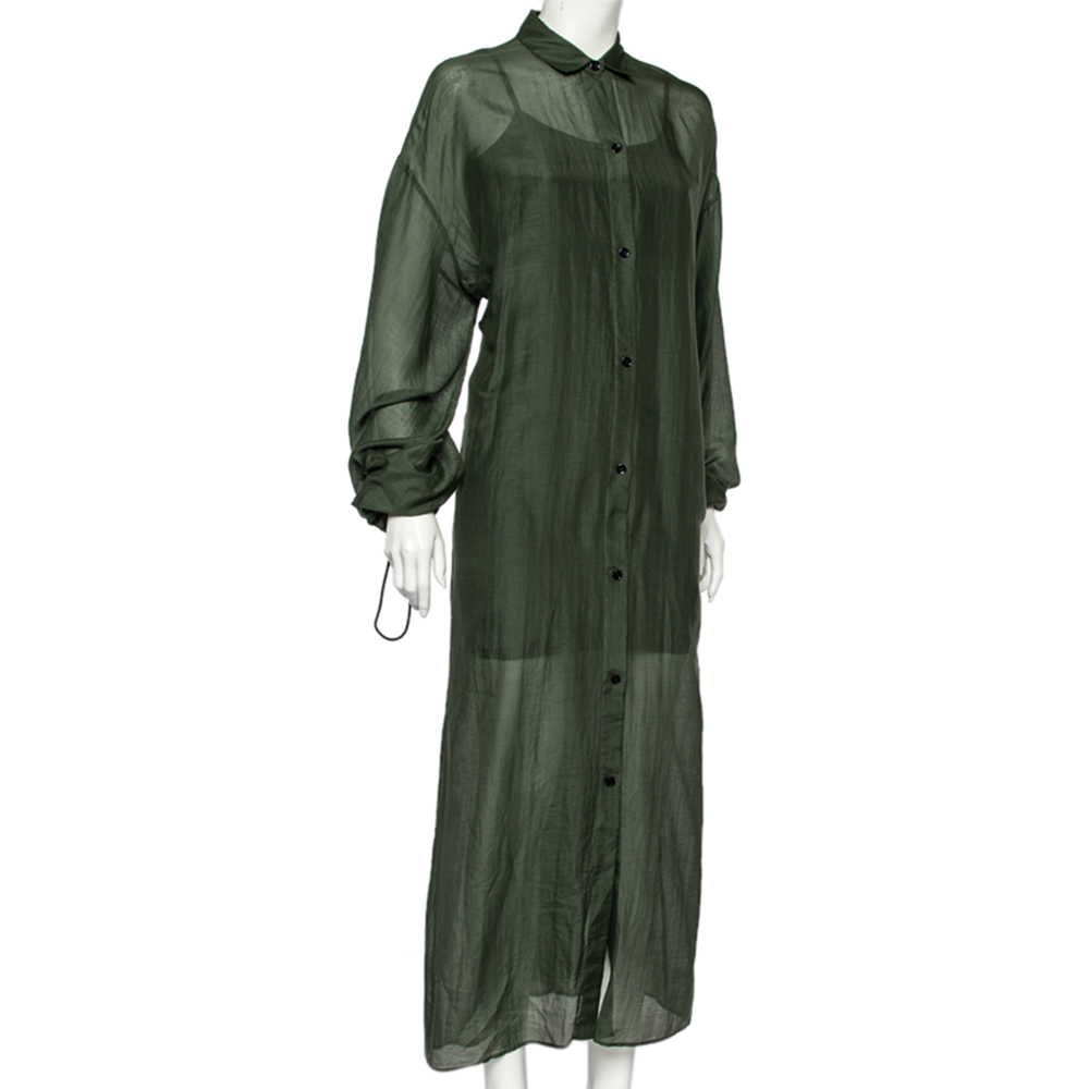 

Joseph Dark Green Cotton And Silk Sina Dress