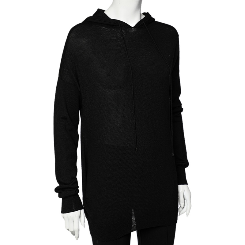 

Joseph Black Wool Hooded Lightweight Hoodie