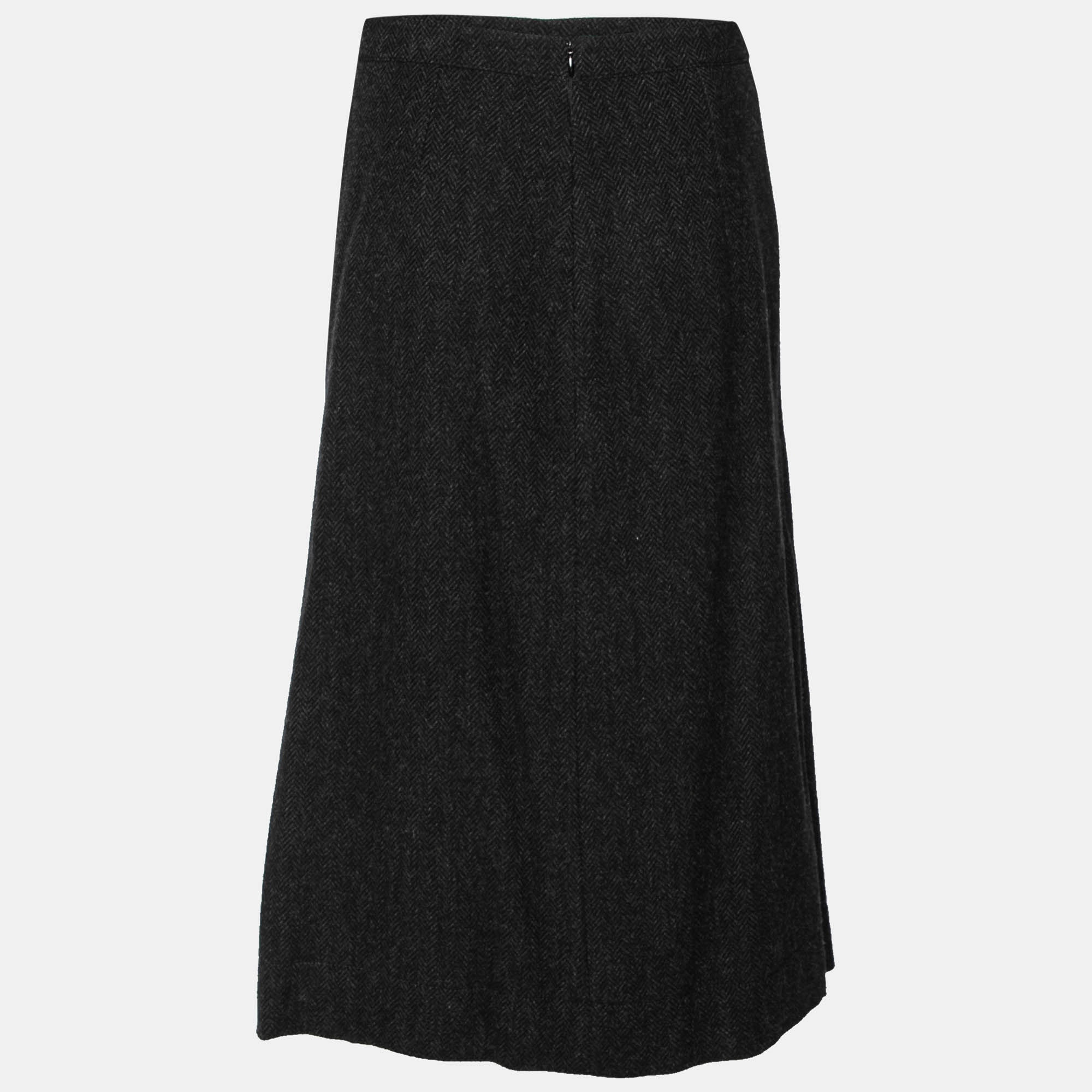 

Joseph Grey Patterned Wool Side Slit Detailed Skirt