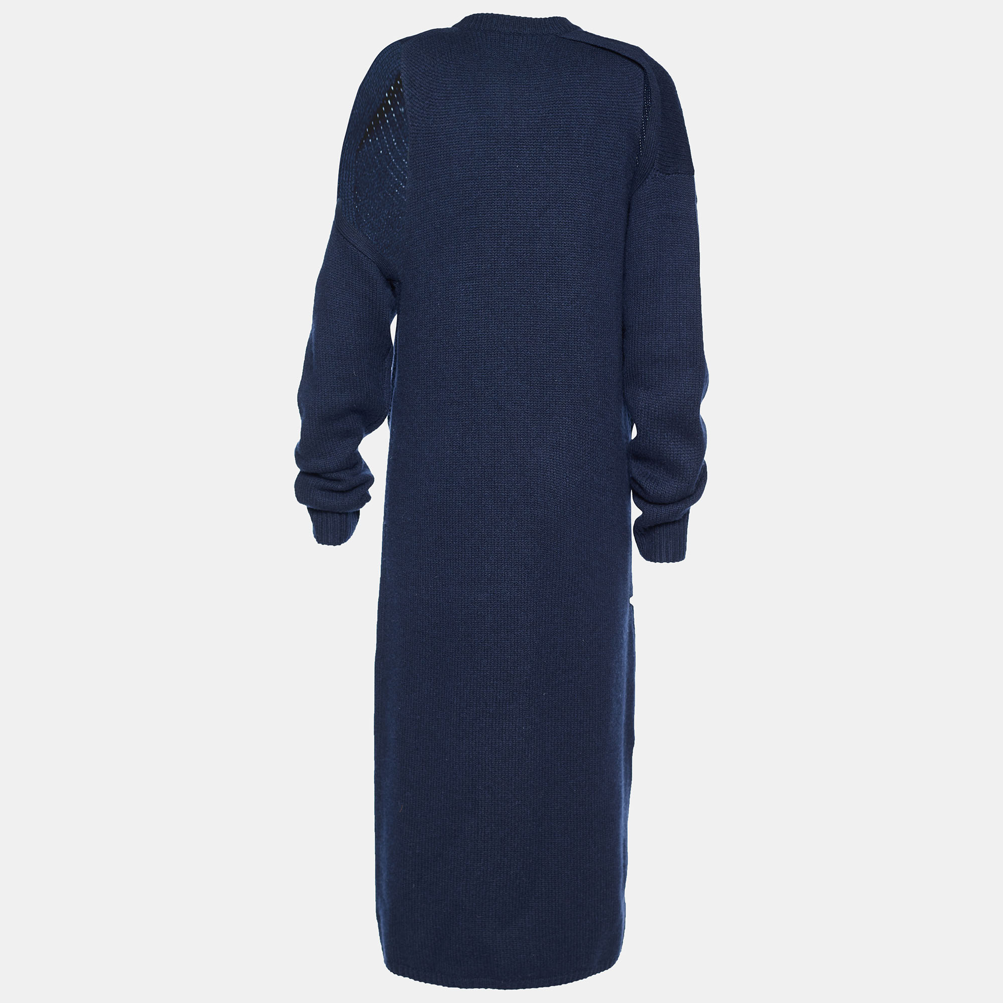 

Joseph Navy Blue Cashmere Knit Cut-Out Detail Layered Robin Dress