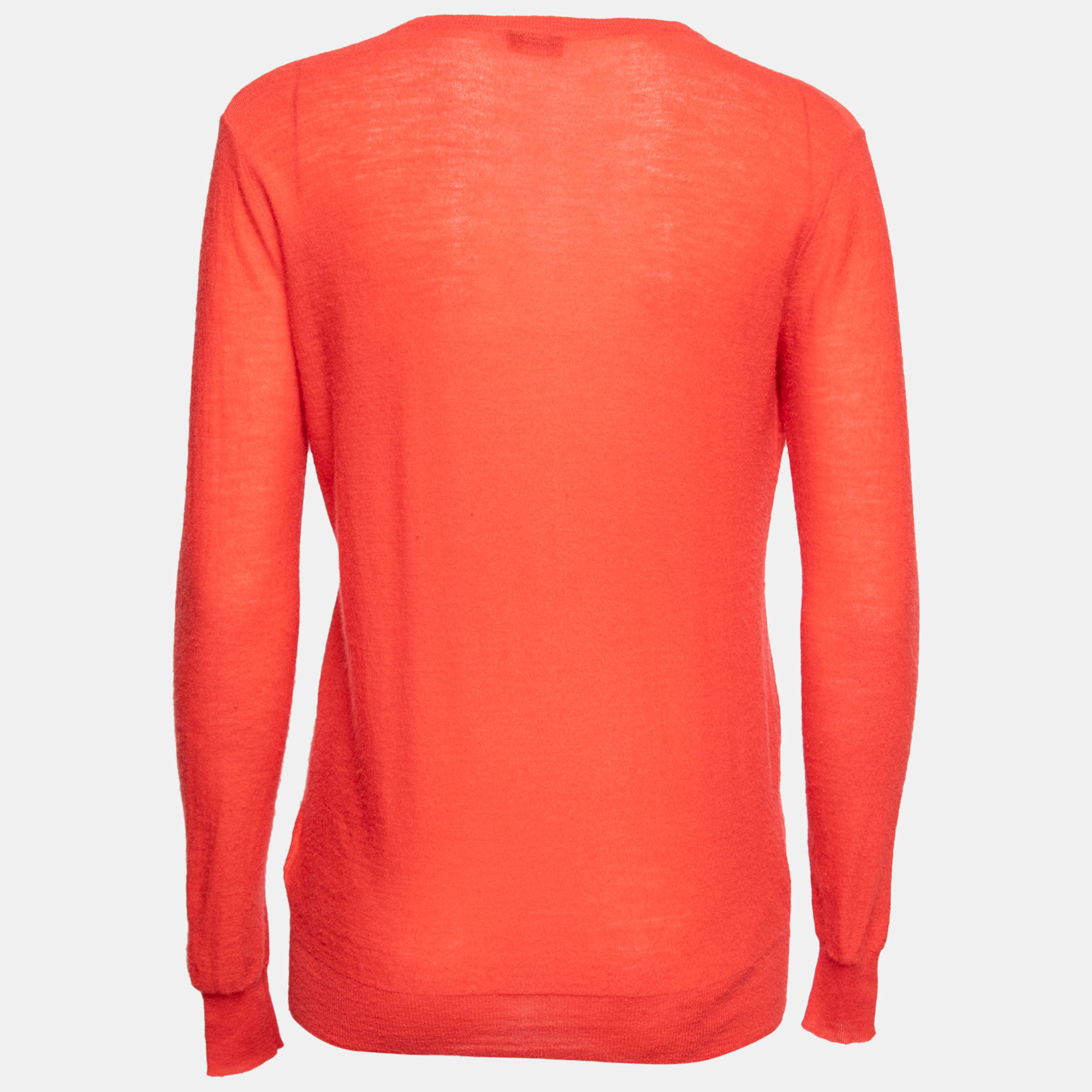 

Joseph Red Cashmere V Neck Long Sleeve Sweater