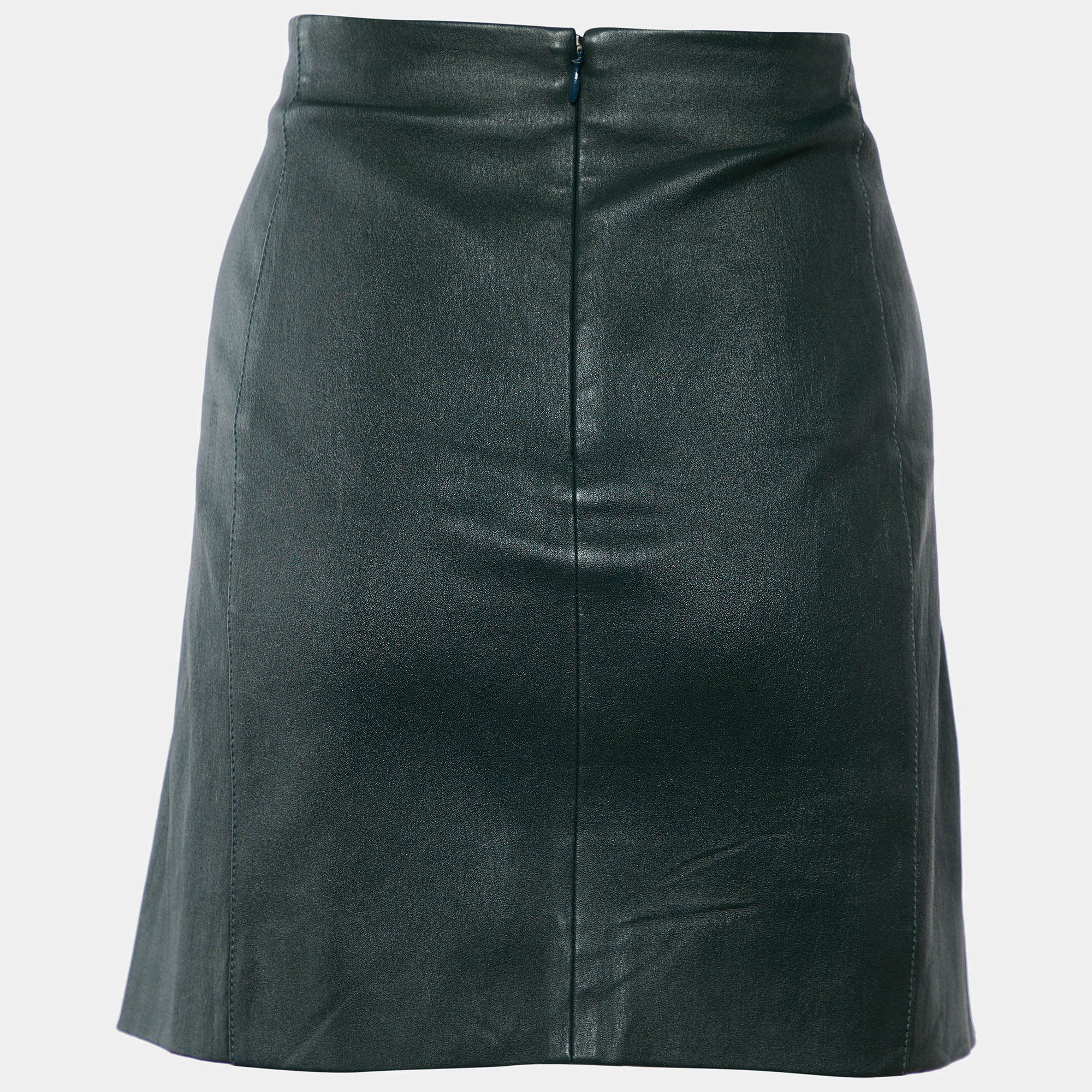 

Joseph Dark Green Leather Stretch Mini Skirt