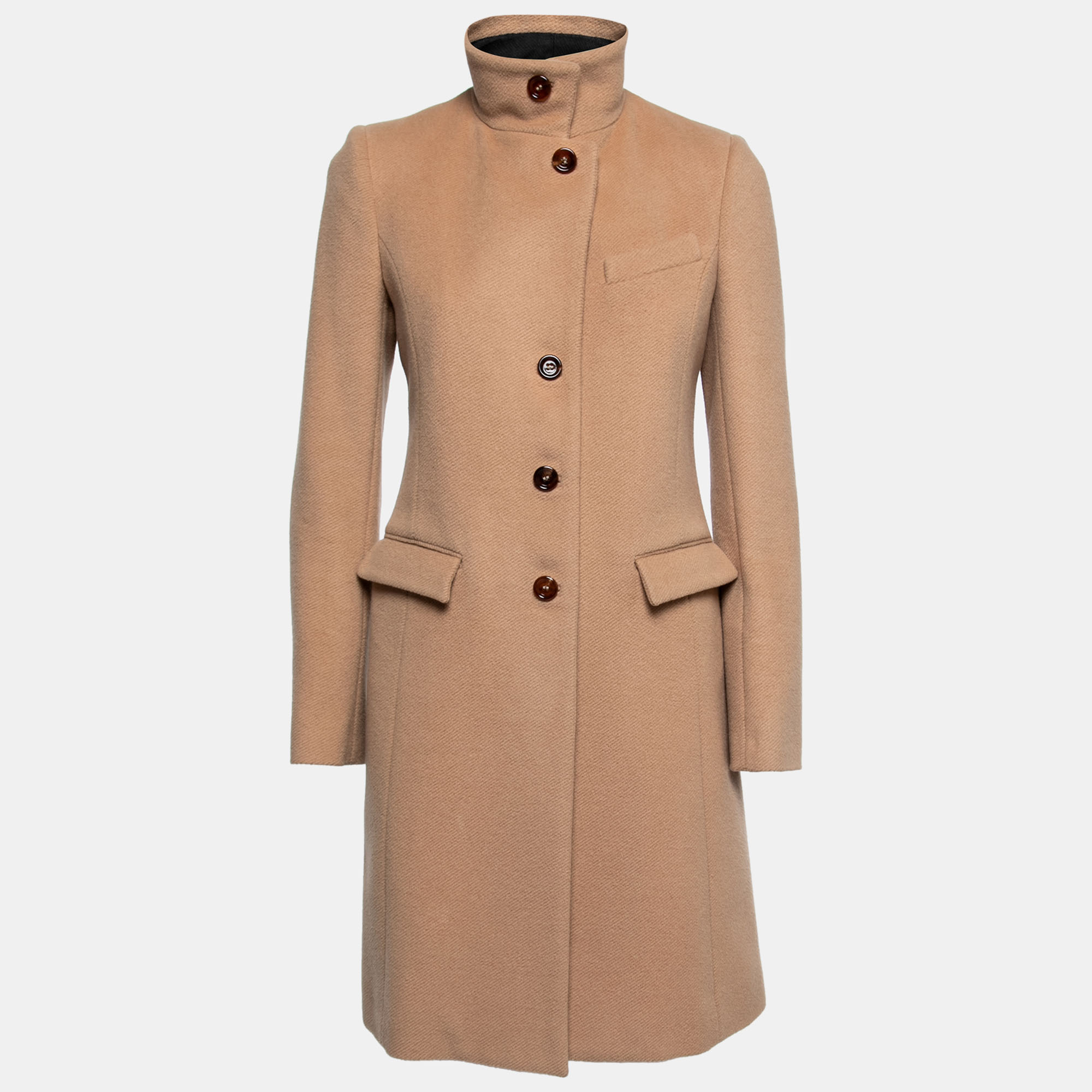 

Joseph Camel Brown Wool & Cashmere Single-Breasted Coat