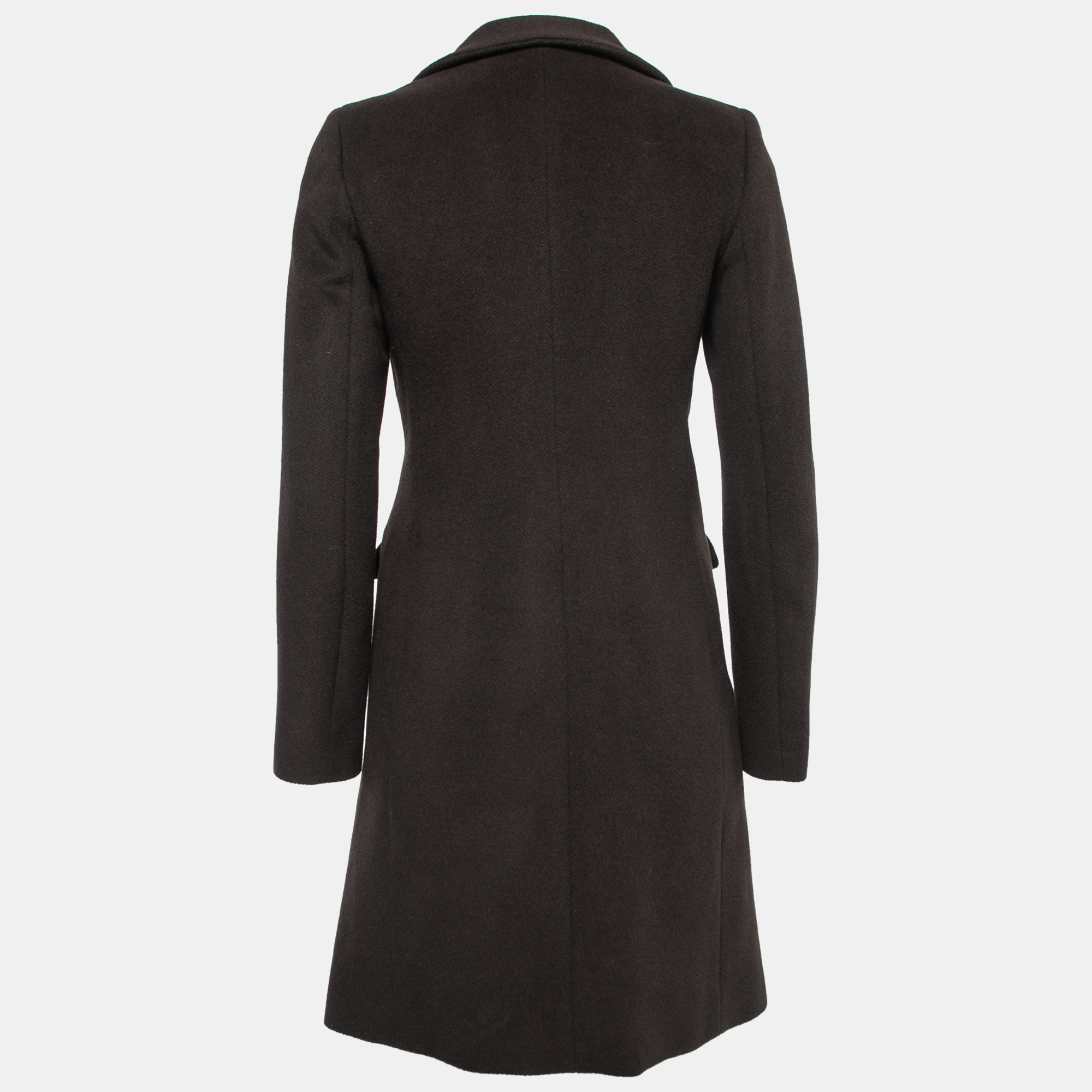 

Joseph Dark Brown Wool Single-Breasted Mid Length Coat