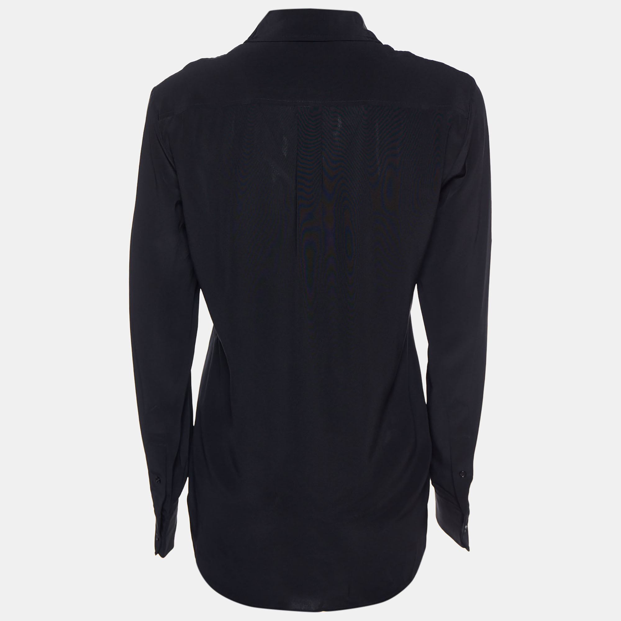 

Joseph Black Silk & Organza Pocket Detail Button Front Shirt