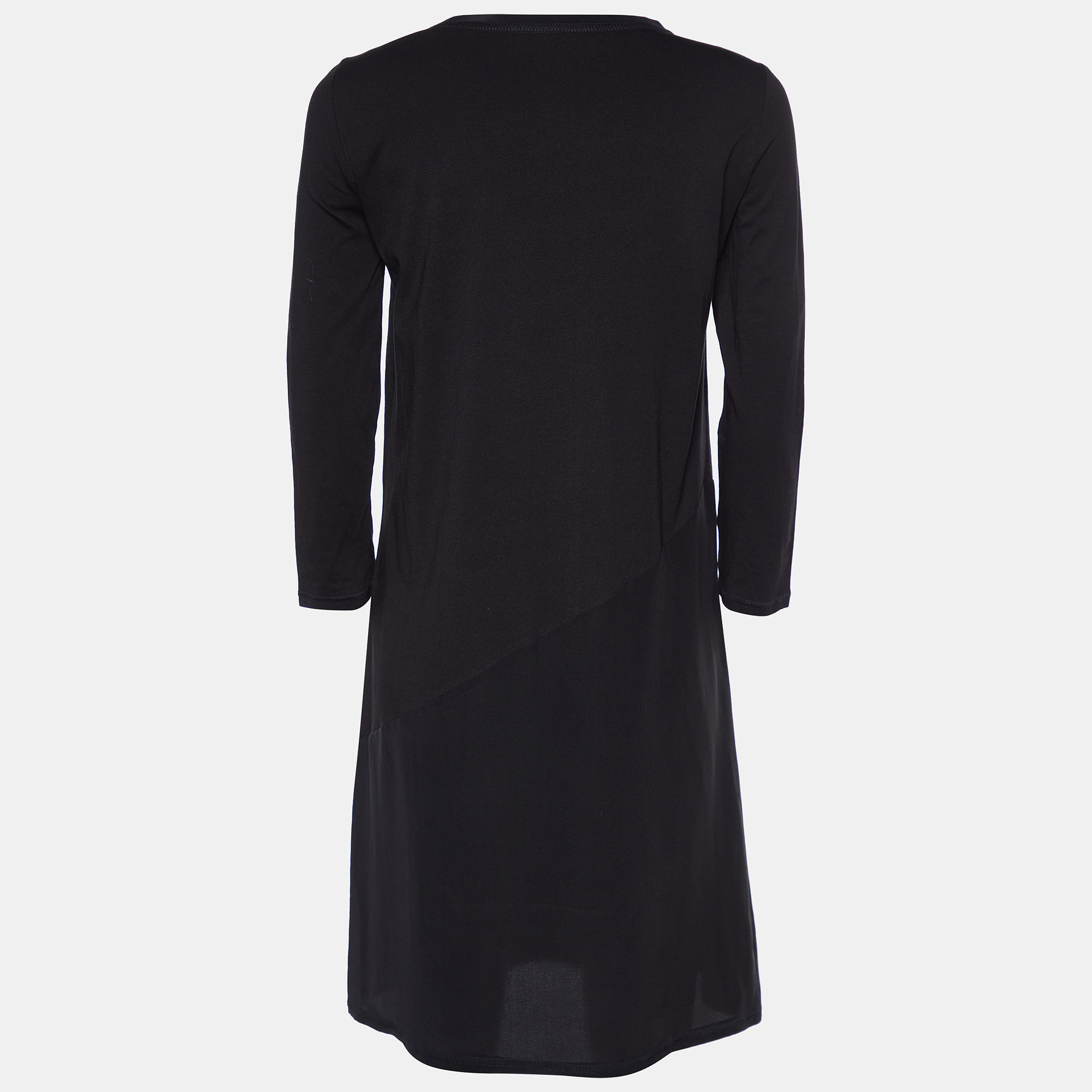 

Joseph Black Jersey & Silk Paneled Olivia Mini Dress