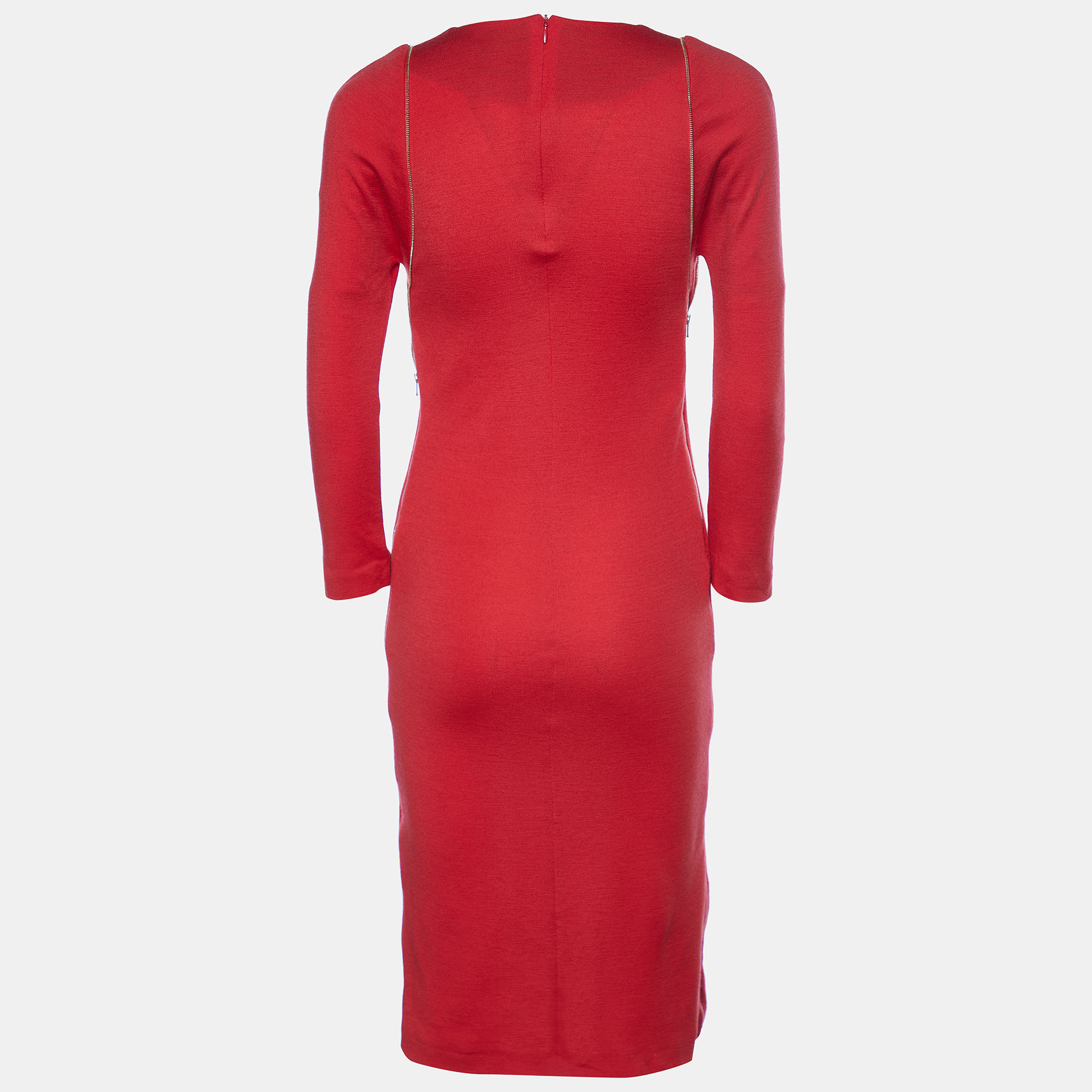 

Joseph Red Wool Interlock Zipper Detail Cambridge Dress