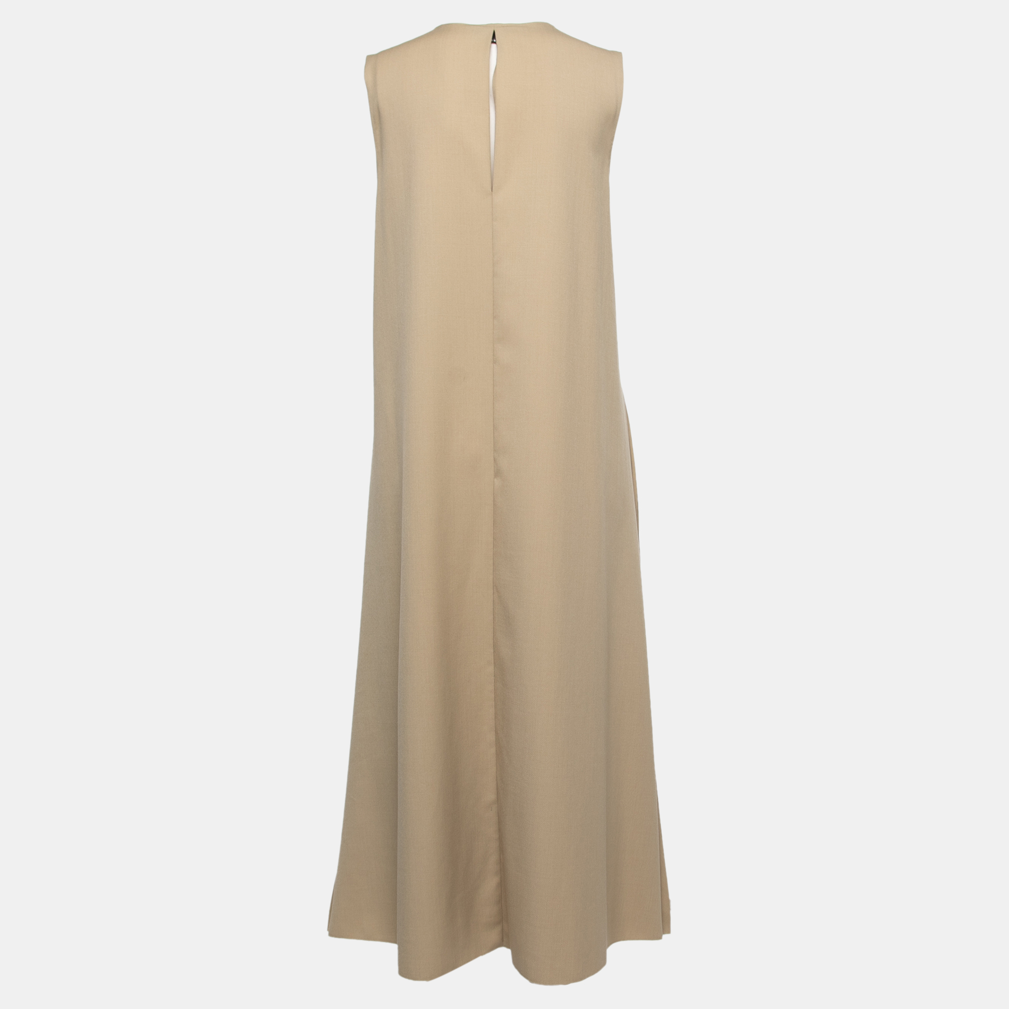 

Joseph Beige Crepe Pleated V-Neck Sleeveless Dress