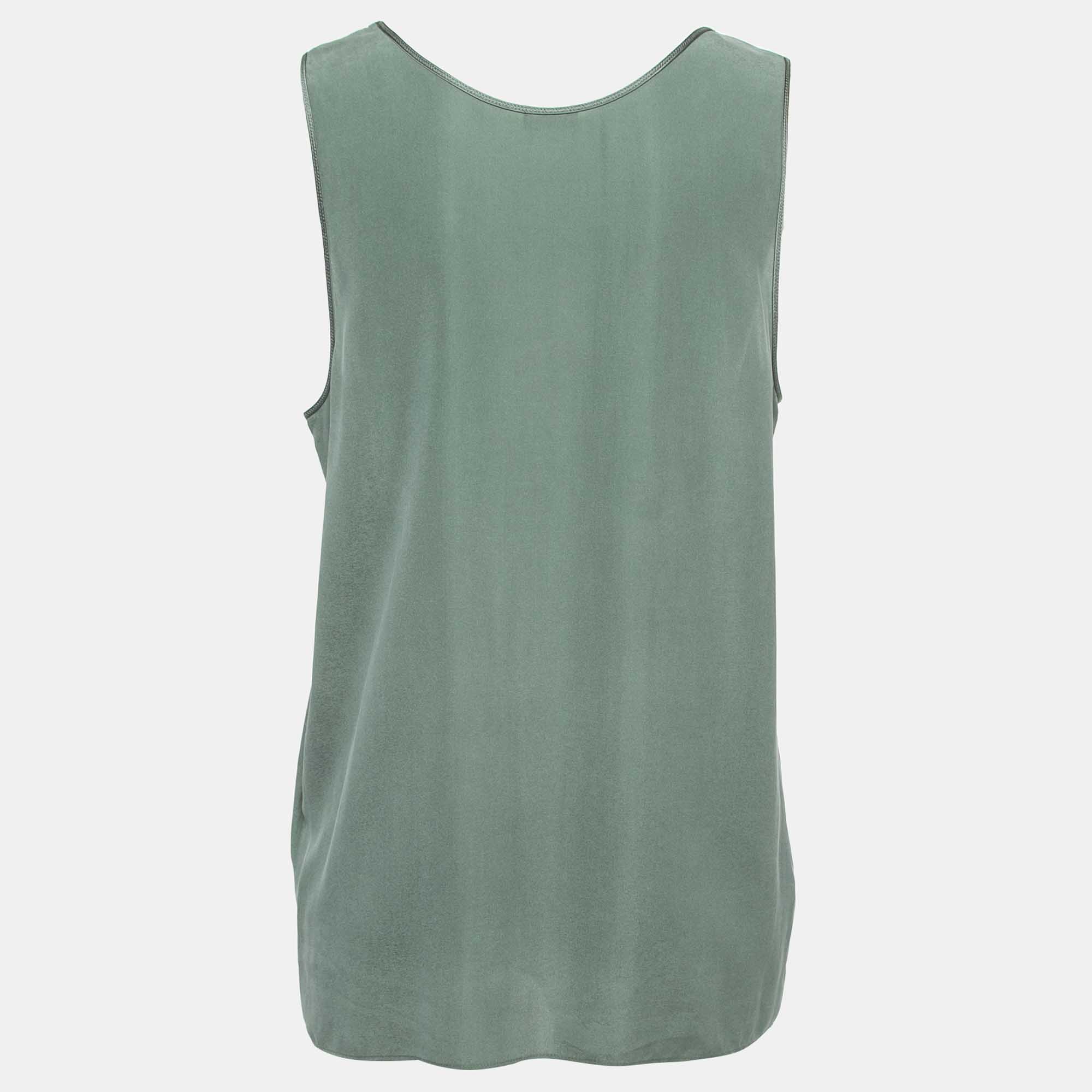 

Joseph Green Silk Sleeveless Top