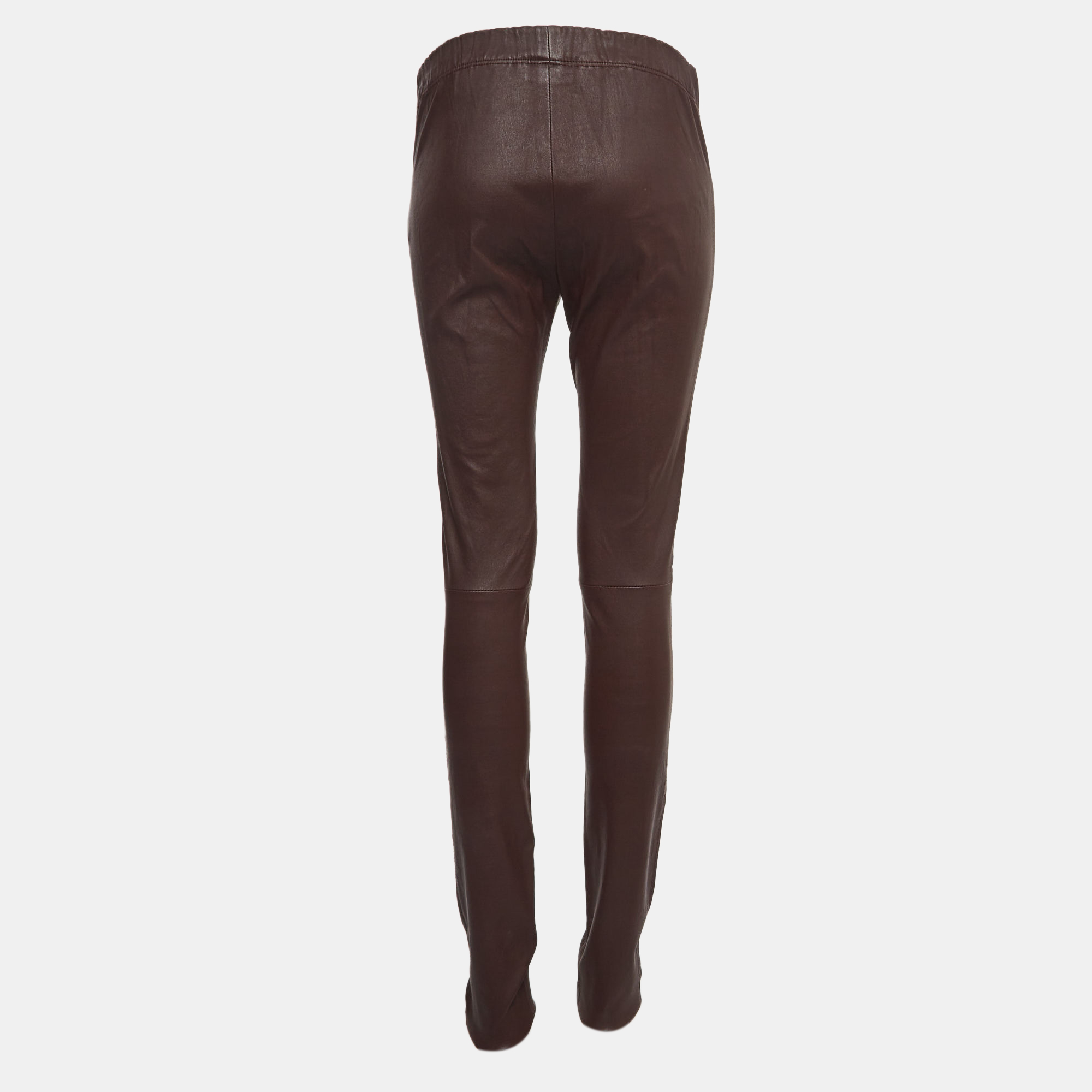 

Joseph Burgundy Leather Leggings