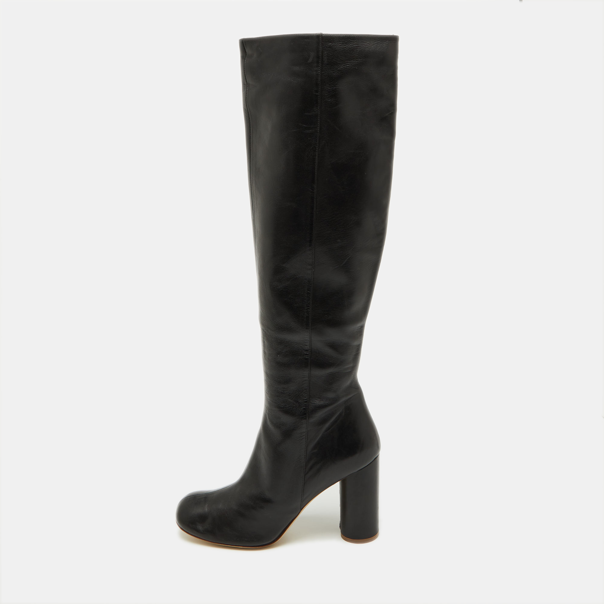 

Joseph Black Leather knee Length Boots Size