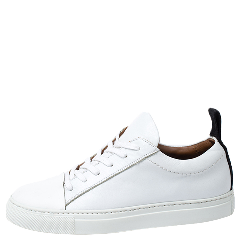 

Joseph White Leather The Becker Low Top Sneakers Size