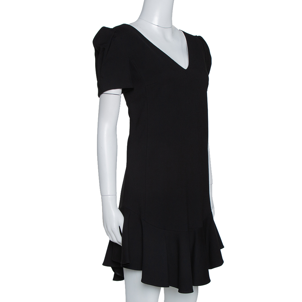 

Just Cavalli Black Ponte Flared Hem Mini Dress