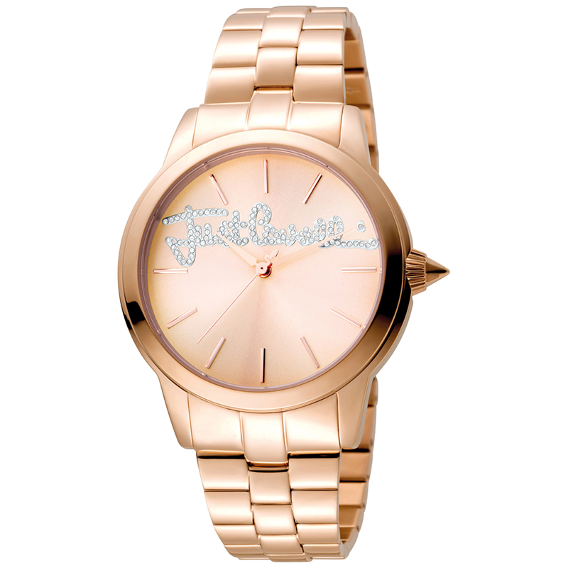 مملوكة مسبقًا Just Cavalli Rose Gold Plated Stainless Steel Logo JC1L006M0105 Women's Wristwatch 36MM
