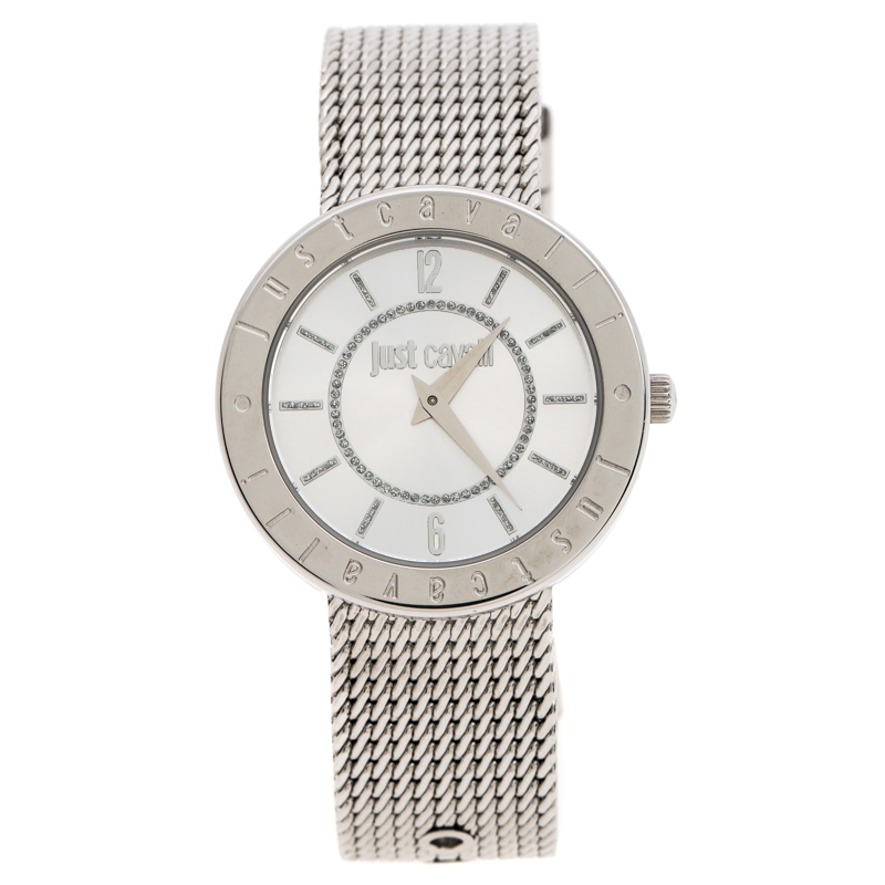 Pre Owned ساعة يد جست كافالي 7253532503 ستانلس ستيل فضية 34 مم
