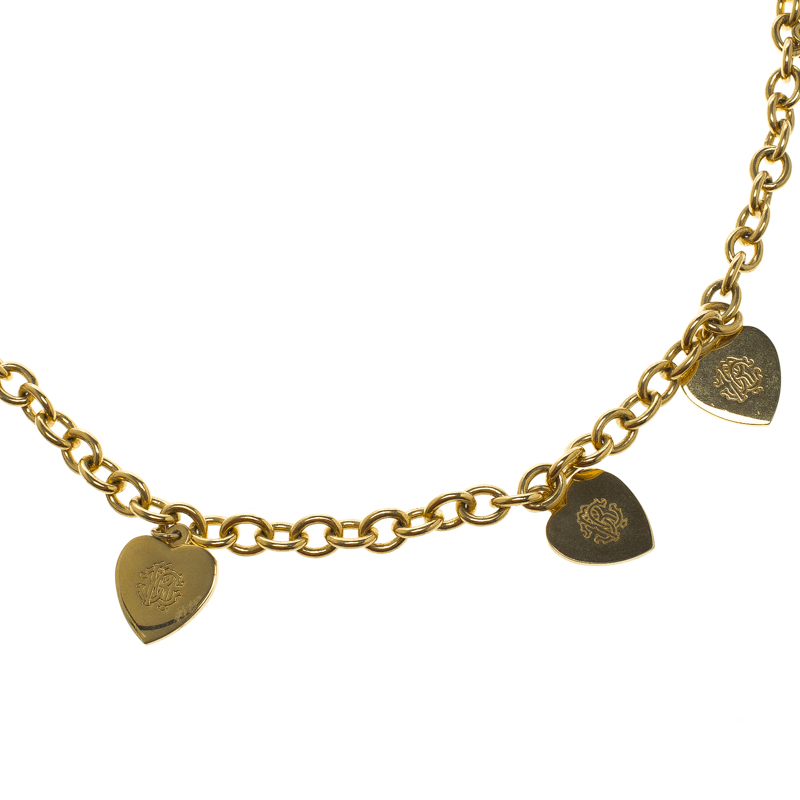 

Roberto Cavalli Heart Multichain Gold Tone Necklace