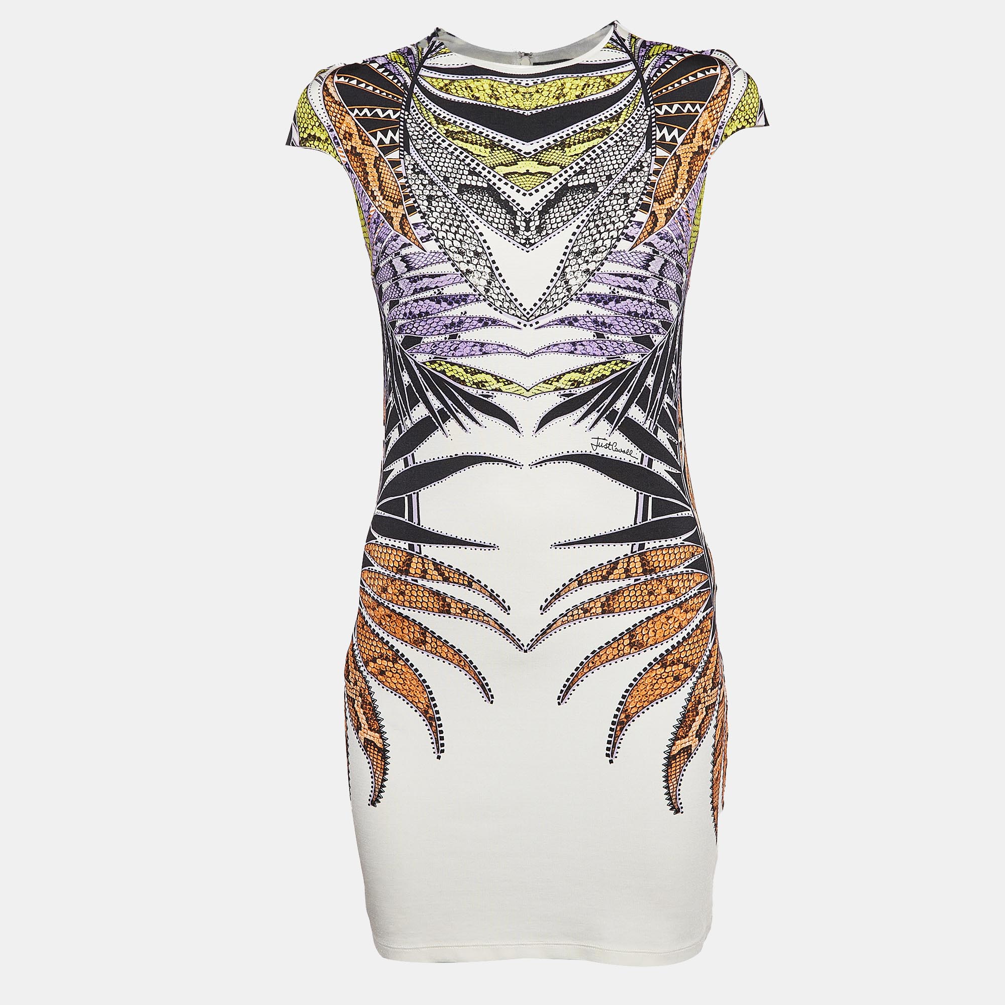 

Just Cavalli Multicolor Printed Jersey Sheath Dress M