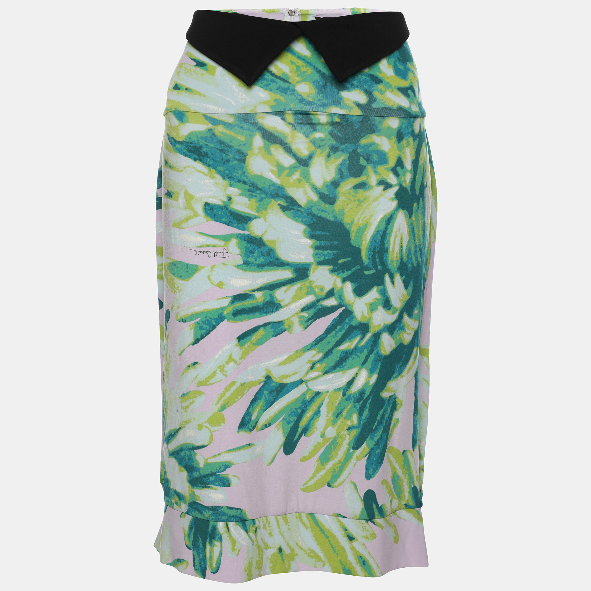 

Just Cavalli Multicolor Printed Jersey Midi Skirt XL