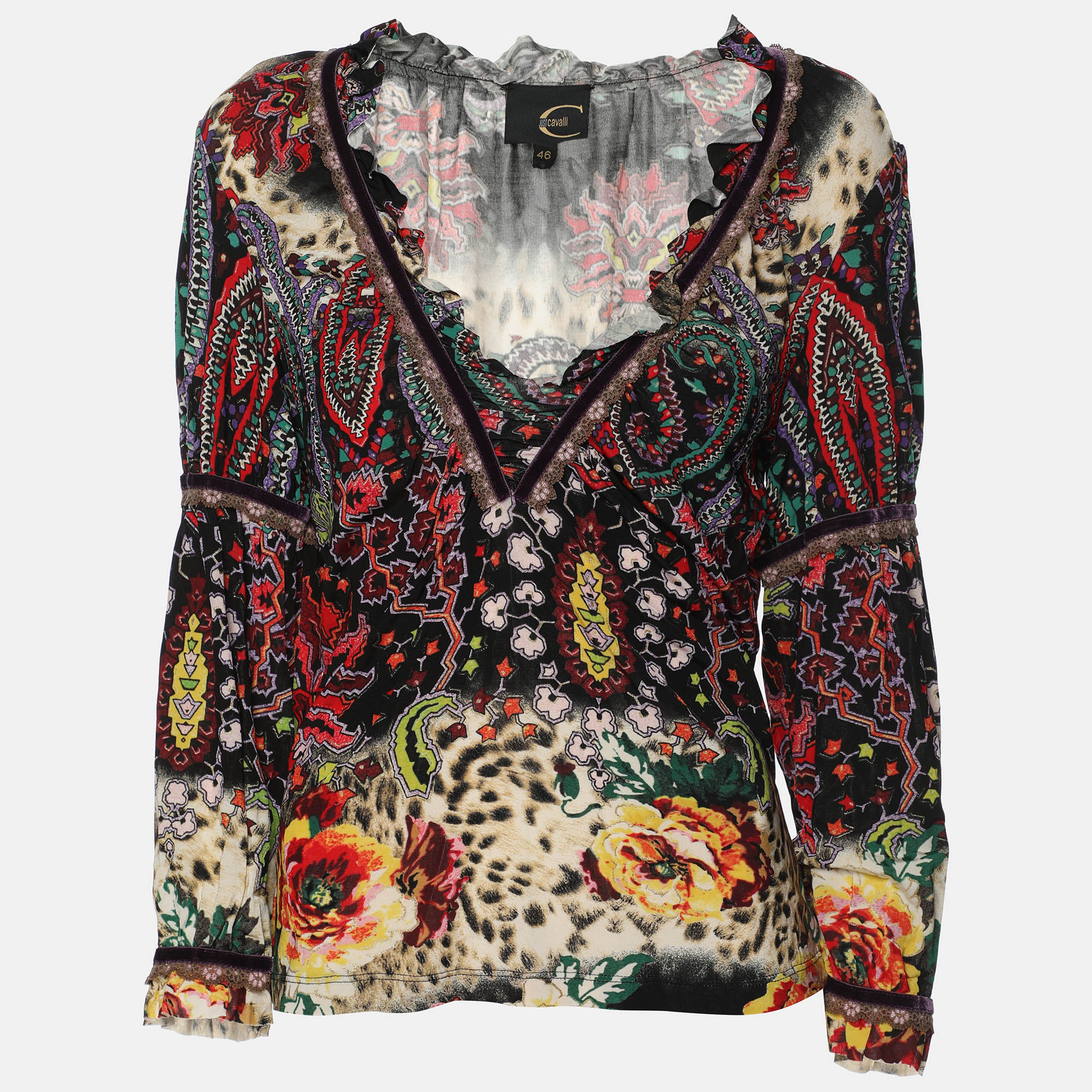 

Just Cavalli Multicolor Viscose Blend Top L