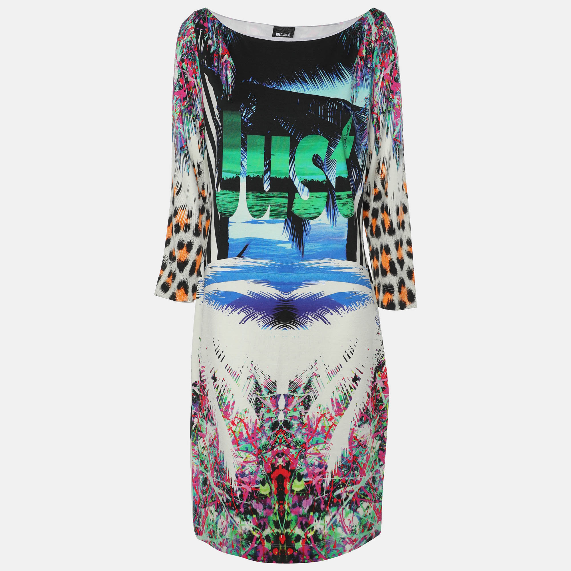 

Just Cavalli Multicolor Viscose Blend Midi Dress XL