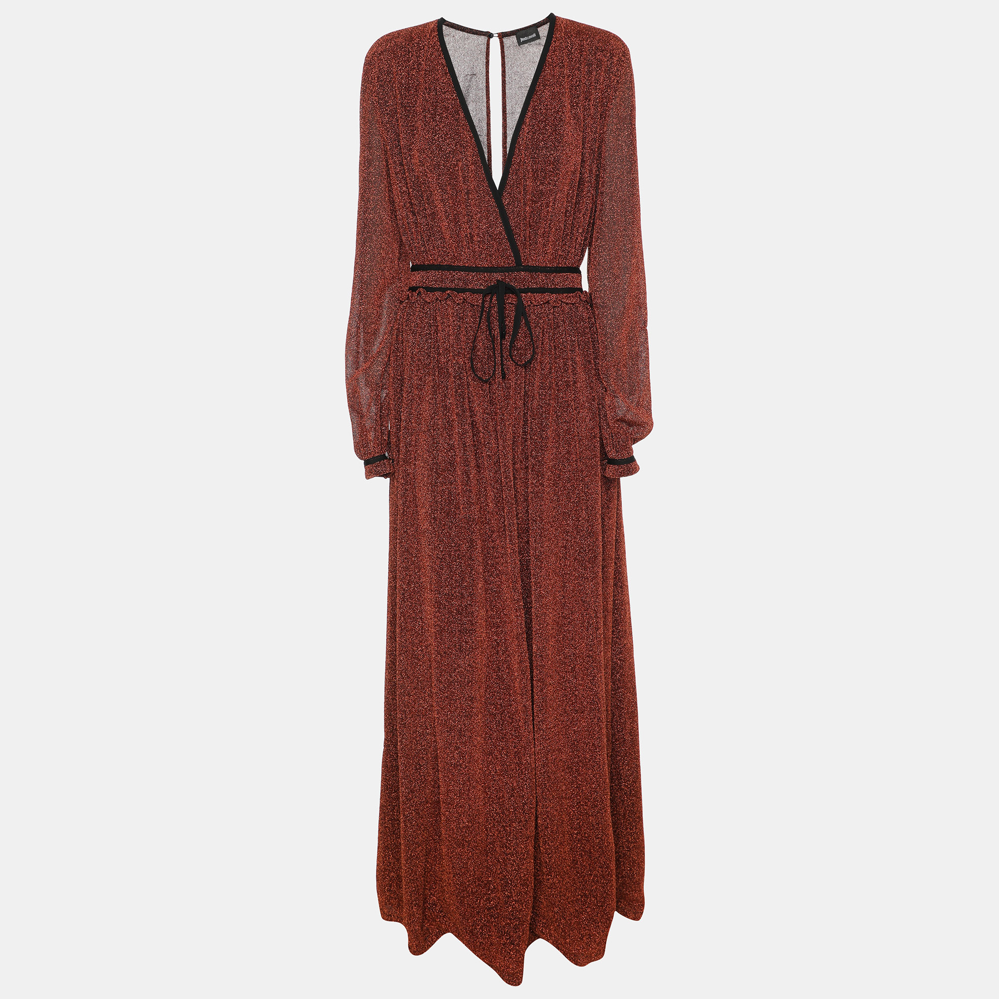 

Just Cavalli Brown Lurex Maxi Dress S