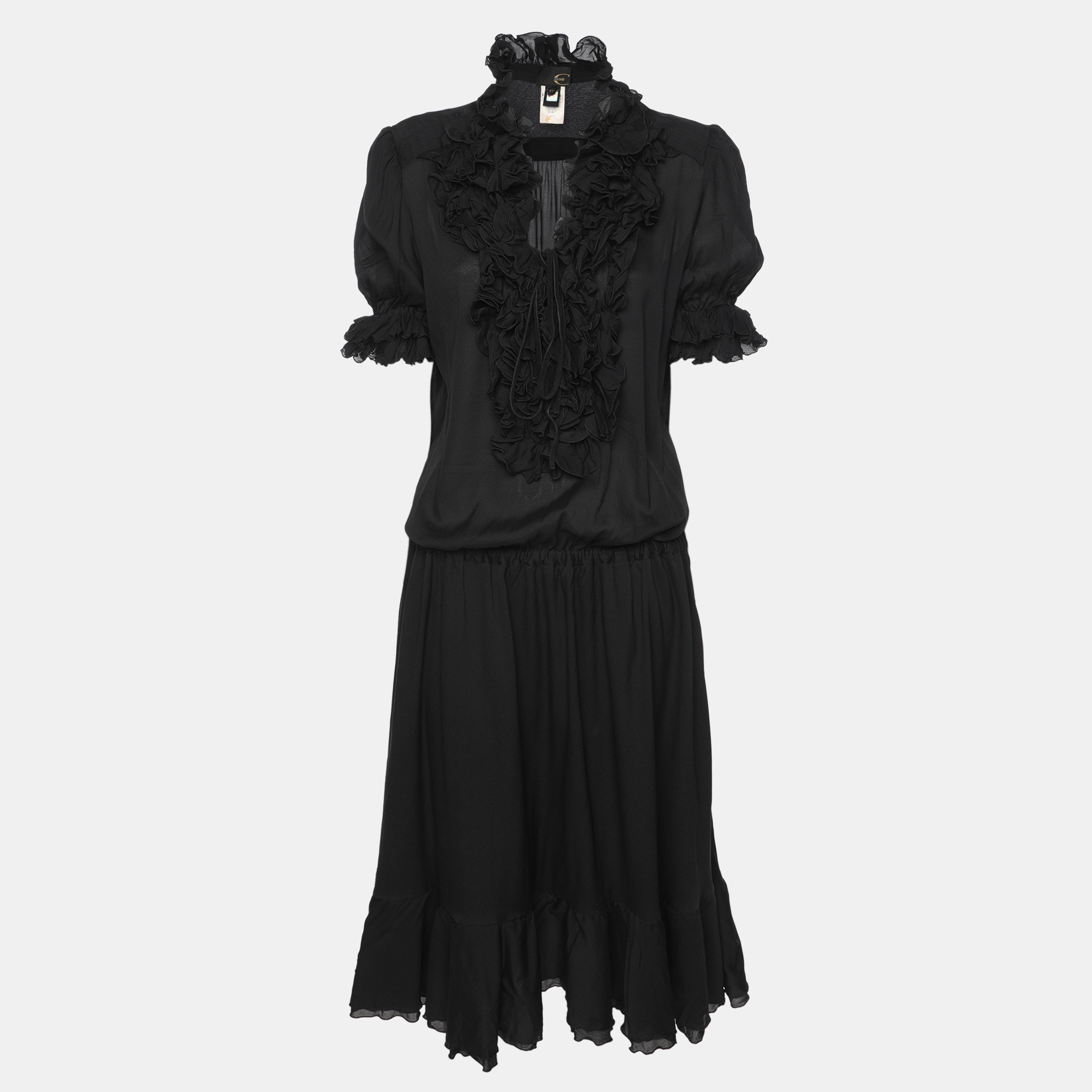 

Just Cavalli Black Chiffon Midi Dress M