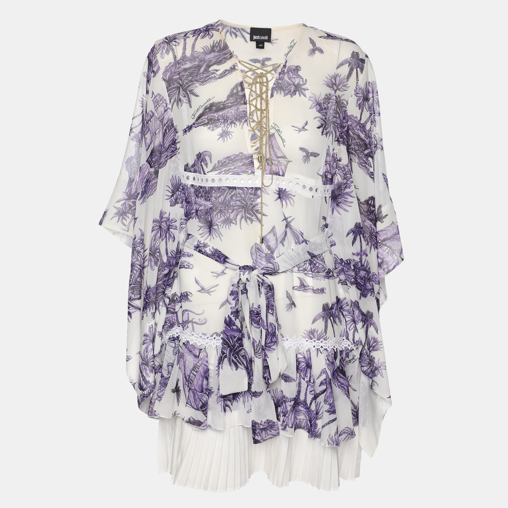 

Just Cavalli Multicolor Printed Chiffon Tunic S