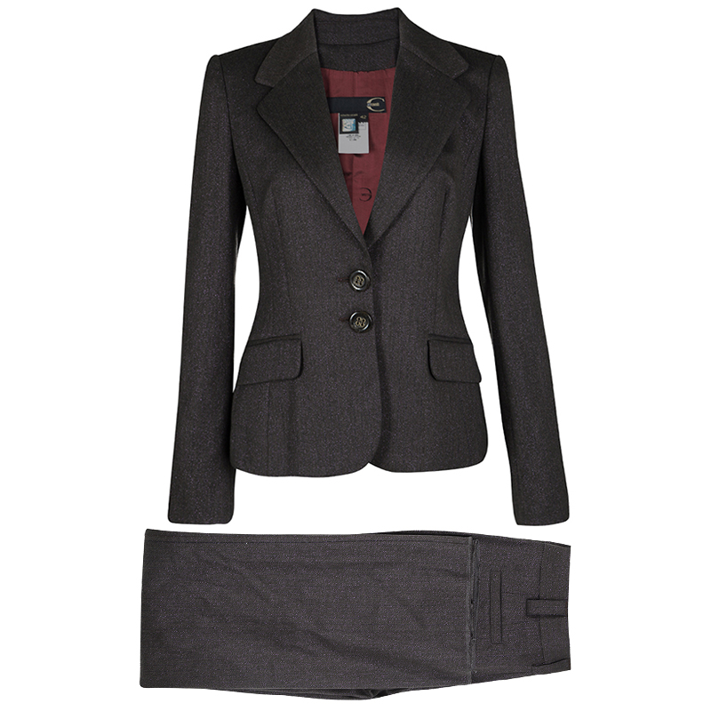 Pre Owned Just Cavalli Metallic Brown Pant Suit M
