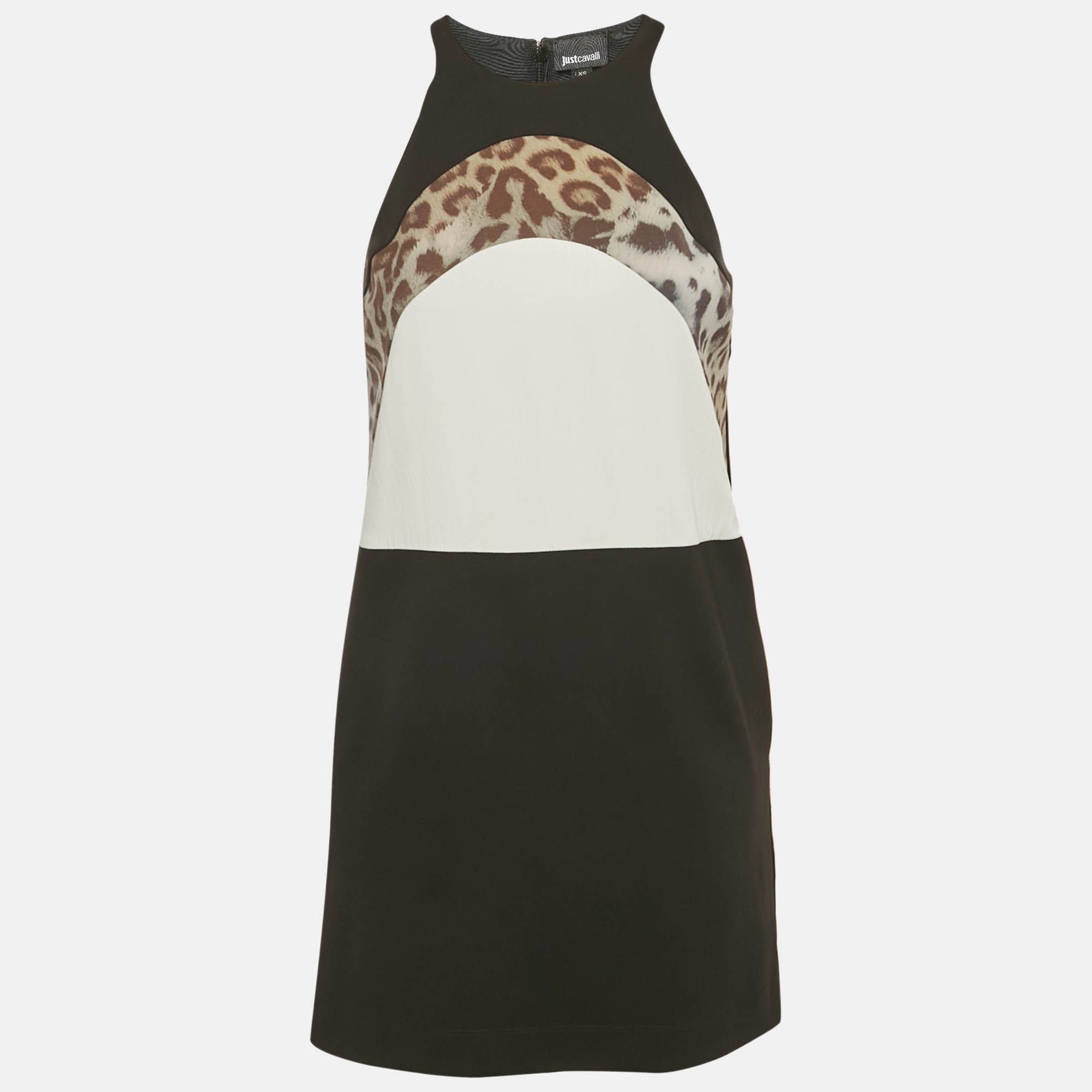 

Just Cavalli Black Jersey Panel Detail Sleeveless Mini Dress XS