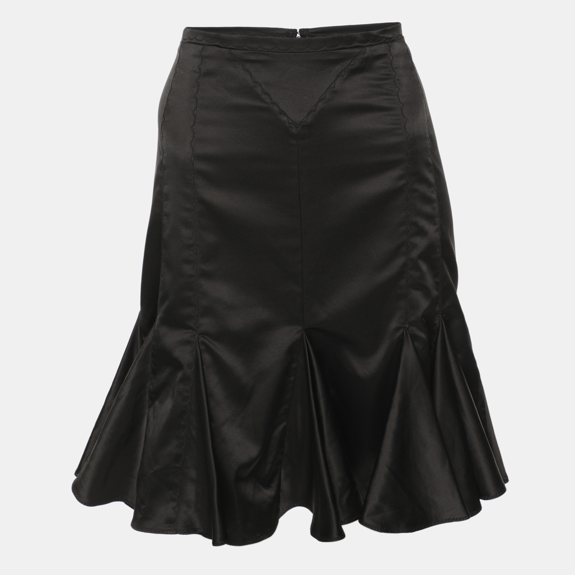 Pre-owned Just Cavalli Black Satin Ruffle Mini Skirt M