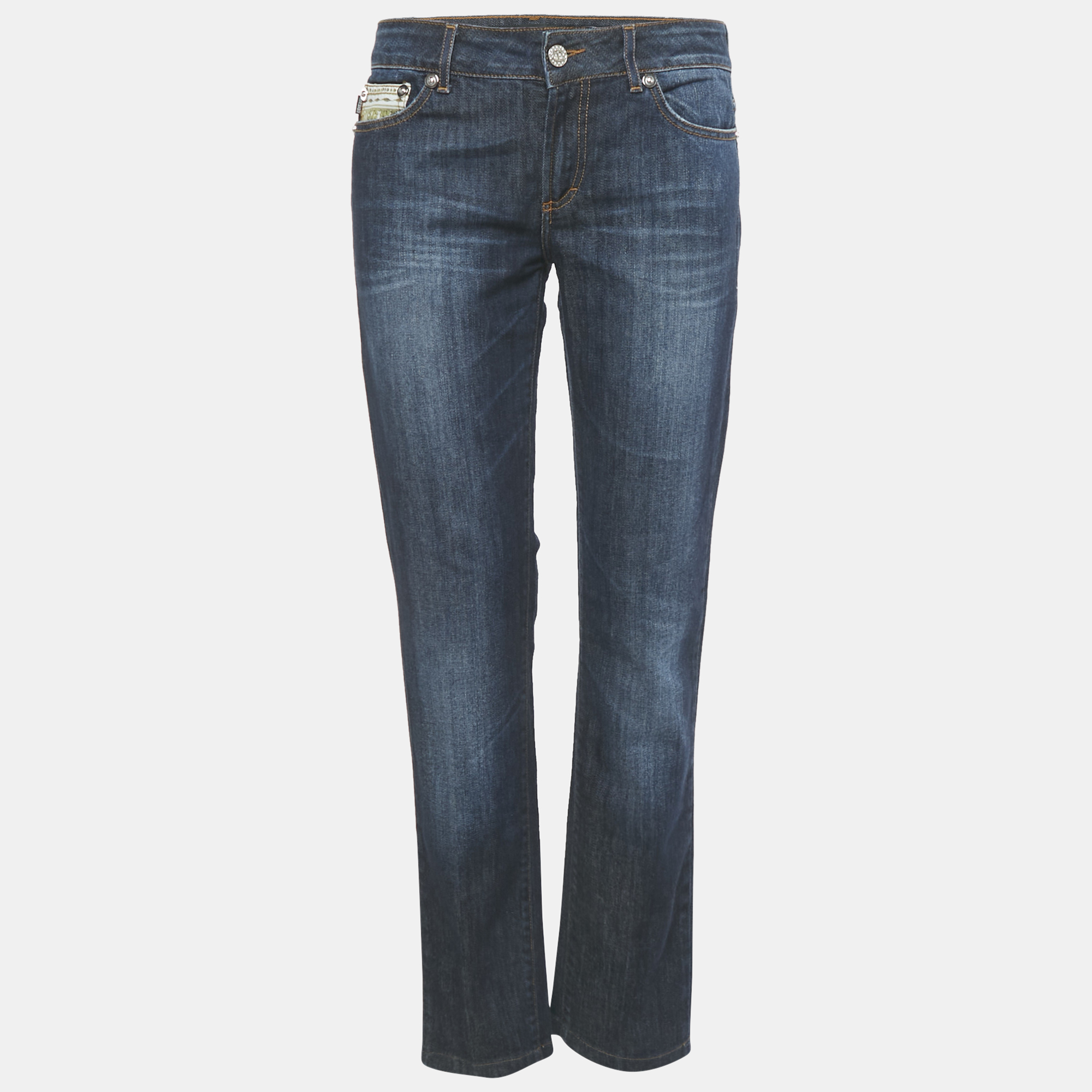 Pre-owned Just Cavalli Dark Blue Denim Straight Fit Jeans M Waist 30"