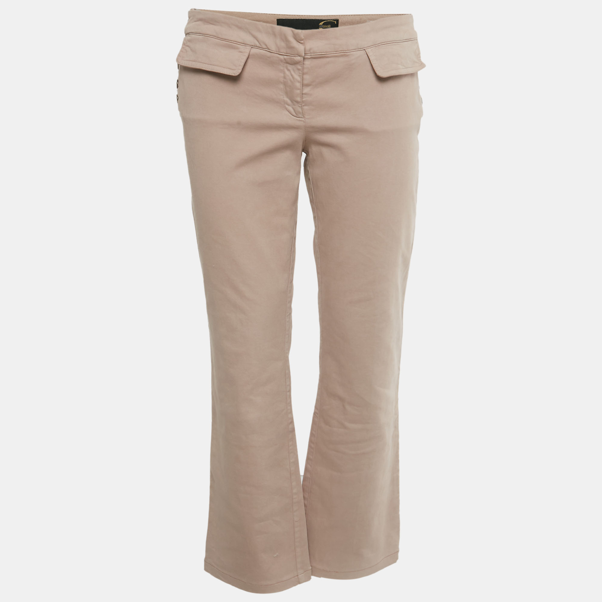 Pre-owned Just Cavalli Pink Cotton Skinny Trousers M