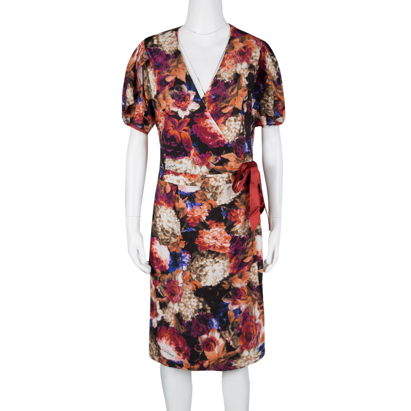 

Just Cavalli Floral Printed Knit Wrap Dress, Multicolor